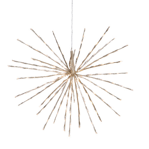 28" Champagne Starburst with 180 Warm White Lights and Remote
