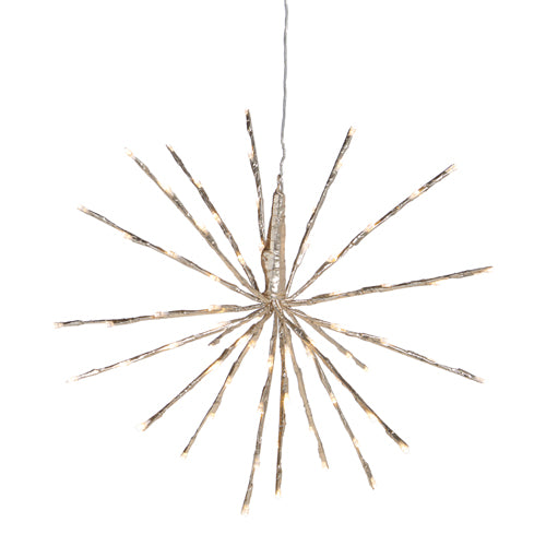 18" Champagne Starburst with 80 Warm White Lights + Remote