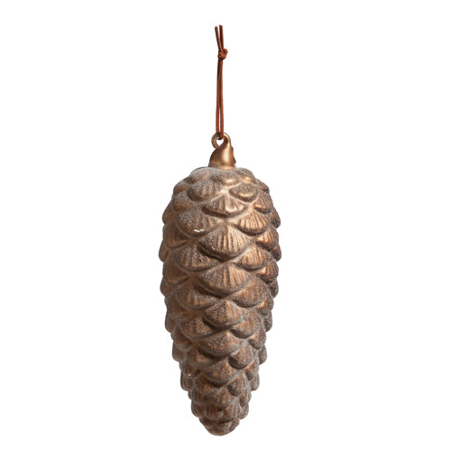 8" Iced Pinecone Ornament