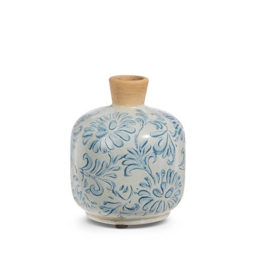 5" Blue Floral Pattern Vase