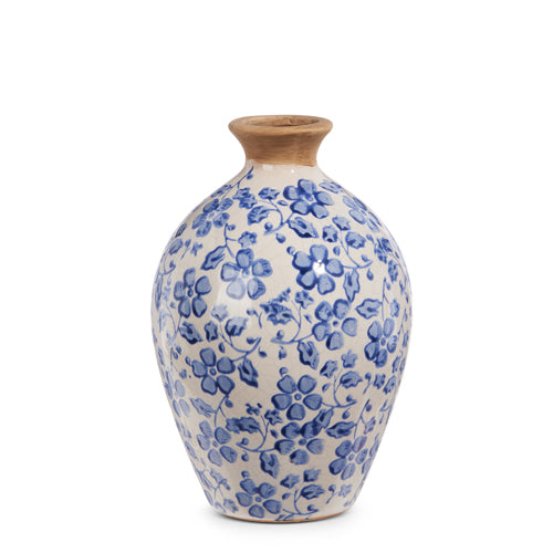 Blue and White Floral Vintage Vase