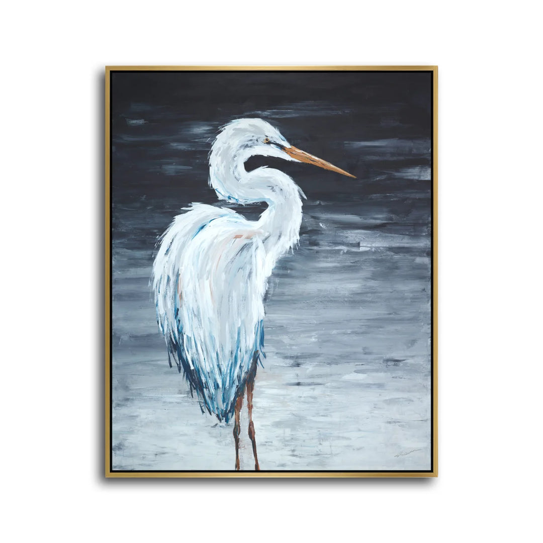 Feathered Grace Hand-Painted Art w/ Laguna Gold Frame