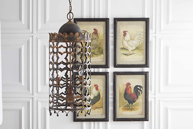 Chandelier 30” Metal Cutout Barrel