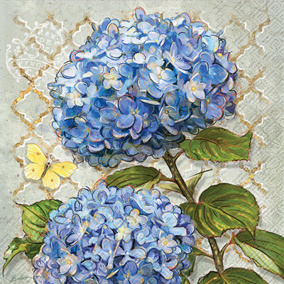Napkin Cocktail Blue Heirloom Flowers