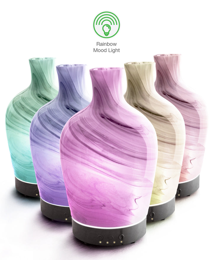 Cararra Marble Hand-Blown Glass aAroma Diffuser