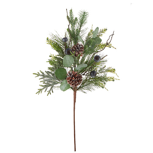Stem 28" Iced Eucalyptus & Blue Berry Spray