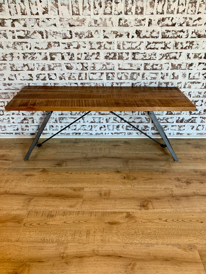 Wood Bench w/ Metal Legs