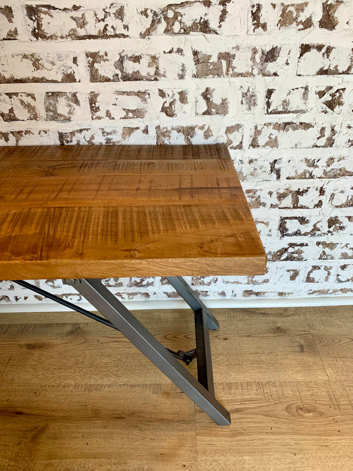 Wood Bench w/ Metal Legs