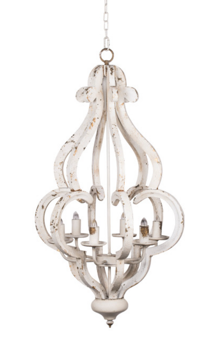 Chandelier Distressed White