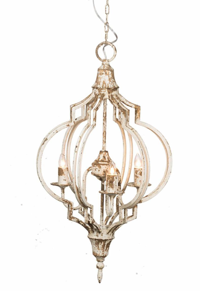 Chandelier Gold & White 3-Light