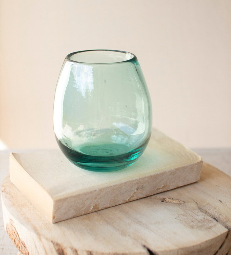 Stemless Clear Wine Glass