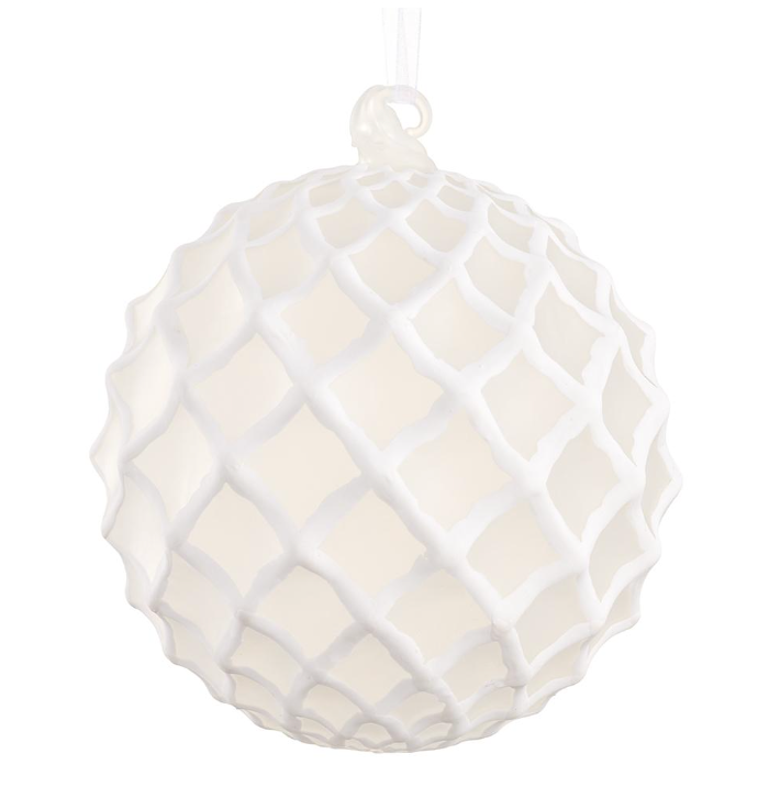 White Frosted Diamond Ornament