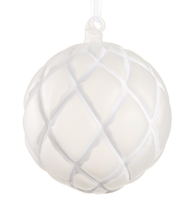 4" White Frosted Ornament