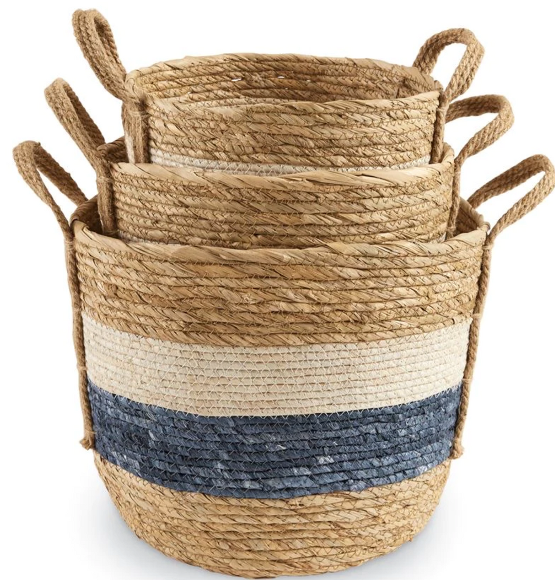 Basket-Gray Stripe Small