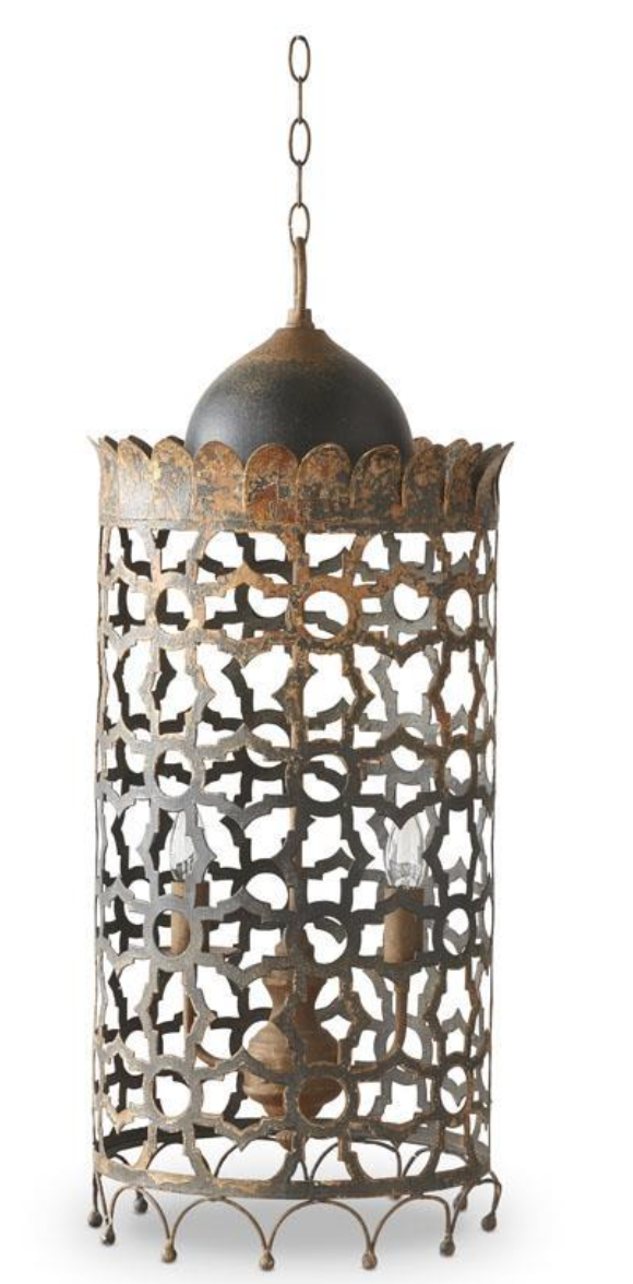 Chandelier 30” Metal Cutout Barrel