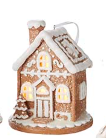 Lighted Gingerbread House Ornament