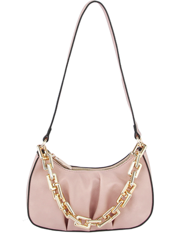 Chain Link Handle Shoulder Bag