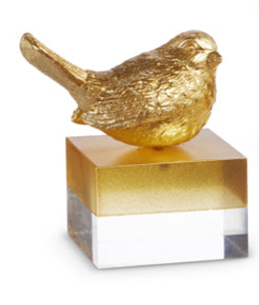 Gold Bird on Two Toned Block 5"