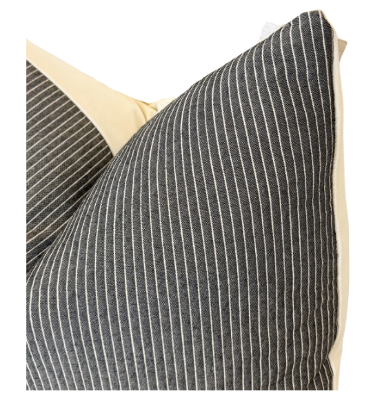 Stripe Pillow Black and Cream