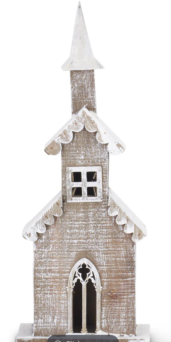 20” Weathered Wood Church