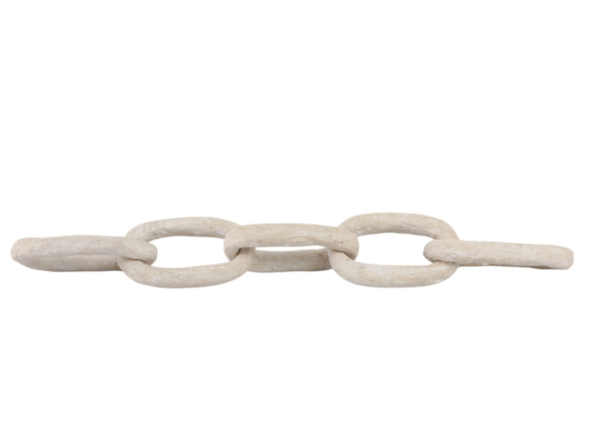 31x5" Paper Mache 5-Link Chain in White