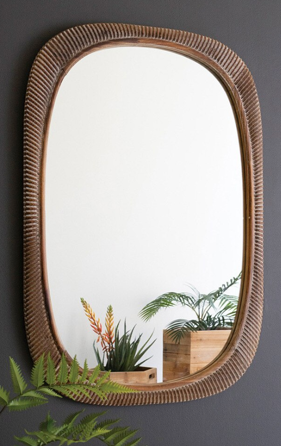 Carved Wooden Framed Mirror