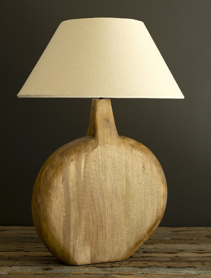 Vase Shaped Wooden Table Lamp