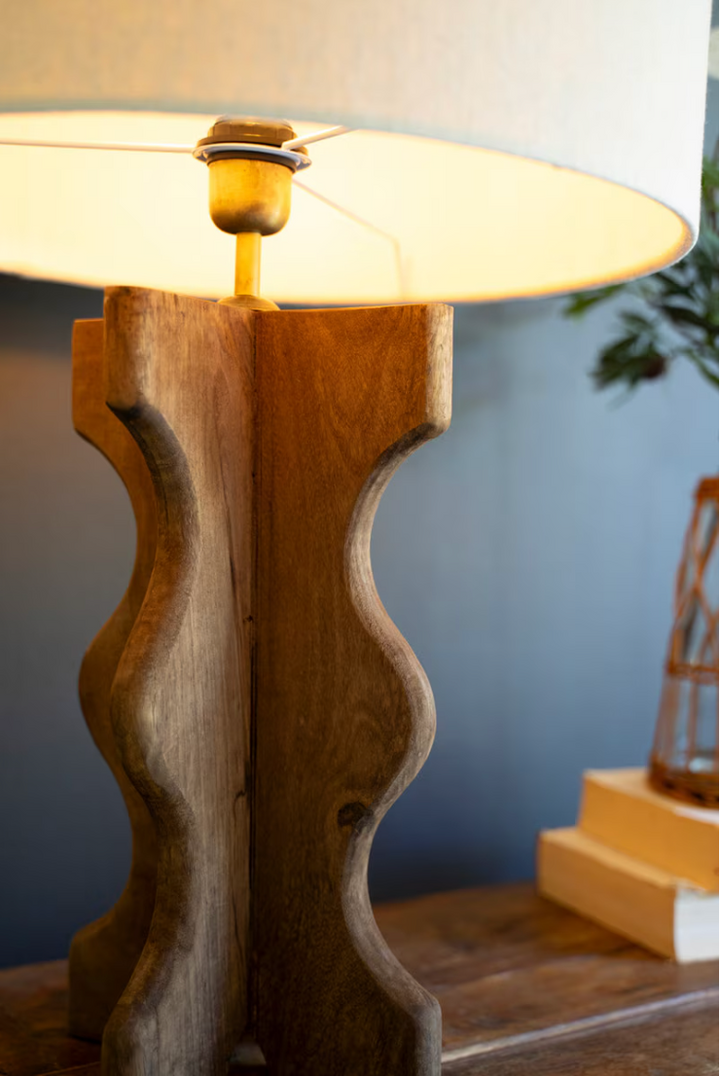 Wavy Mango Wood Table Lamp