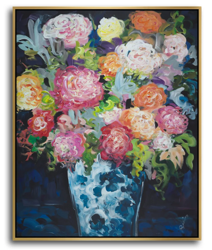 Blush Painting With Gold Frame