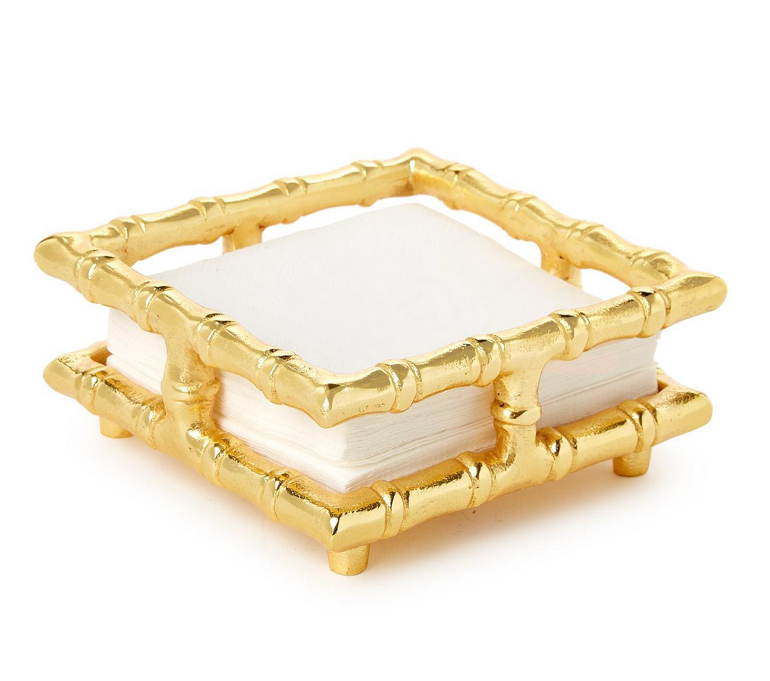 Gold Bamboo Cocktail Napkin Holder