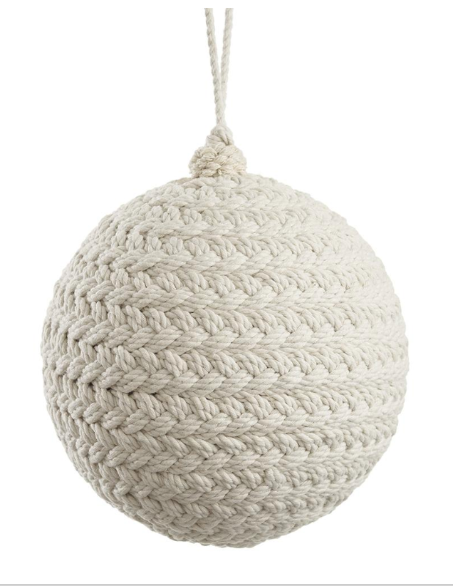 Braided Cotton Ball Ornament