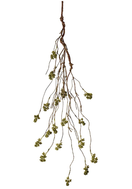 Green Moss Twig Hanging Spray 36"
