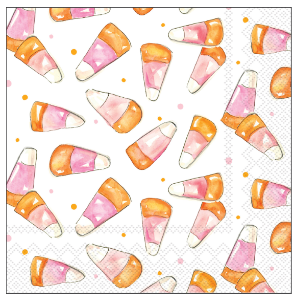Pink Candy Corn Cocktail Napkin