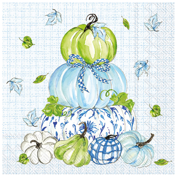 Chinoiserie Stacked Pumpkin Cocktail Napkin