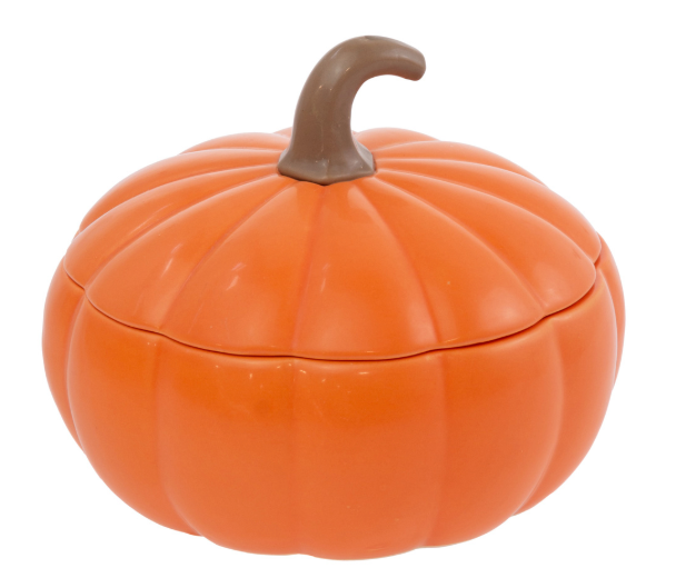 Lidded Orange Pumpkin Dish