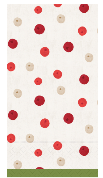 Winter Berry Dots Guest Towel