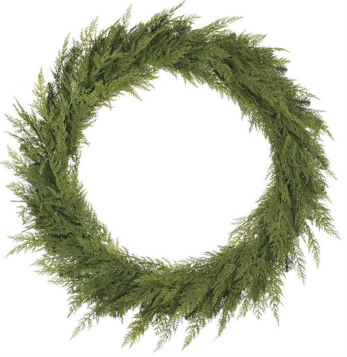 Soft Green Cedar Wreath 38"