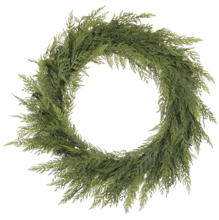 Soft Green Cedar Wreath 32"