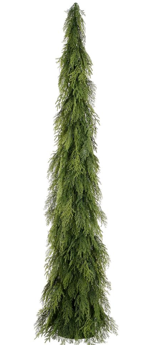 82" Ultra Deluxe Mixed Cedar Cone Topiary Green