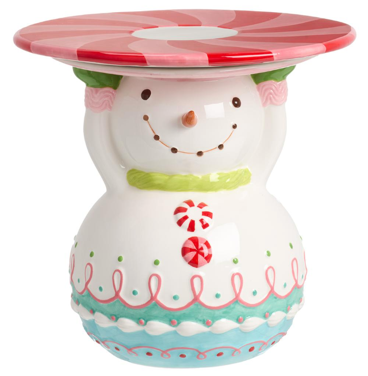 Peppermint Snowman Cake Stand