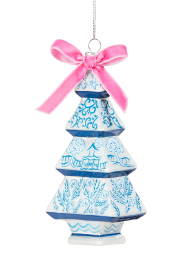 Chinoiserie Glass Tree Ornament