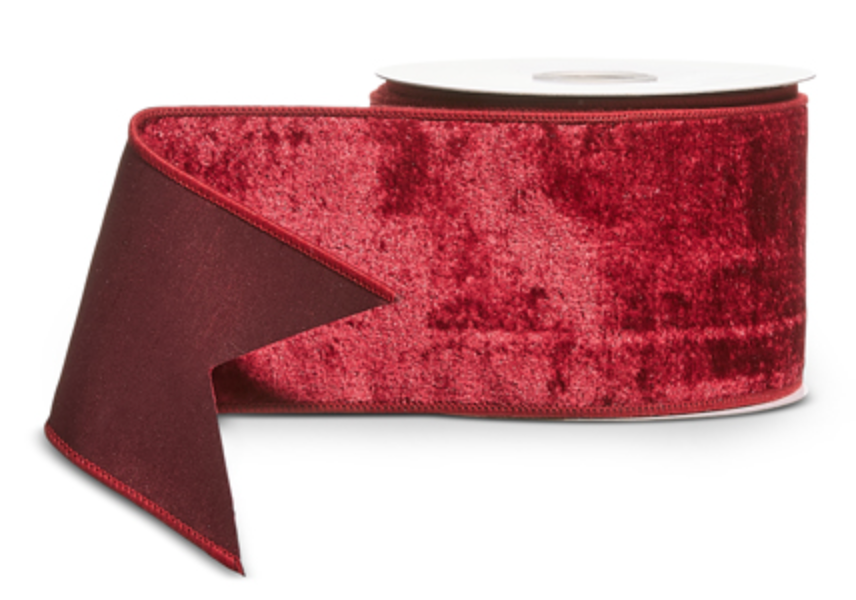 Burgundy Velvet Ribbon 4"W x 10yds