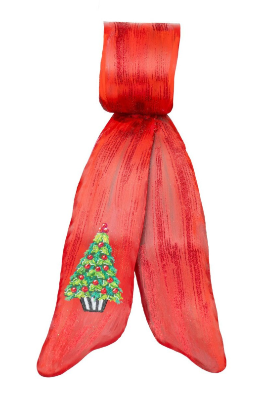 Red Clip on Wreath Ribbon