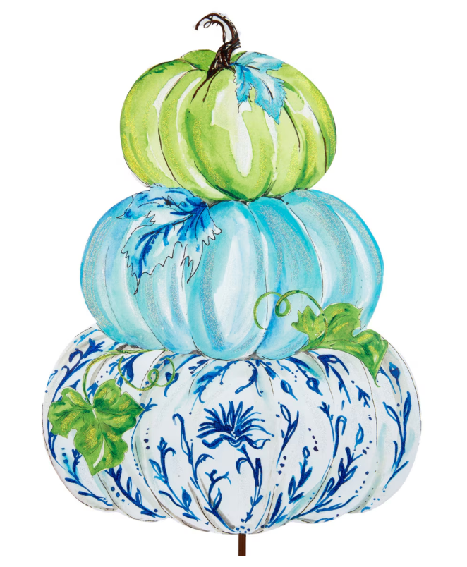 Chinoiserie Stacked Pumpkin Stake