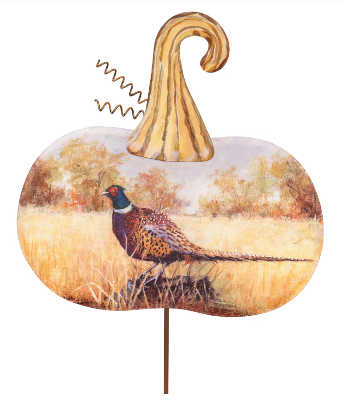 Pheasant Scenery Pumpkin Stake