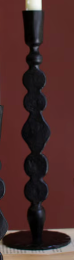 Waxed Balck Forged Iron Taper Candle Holders