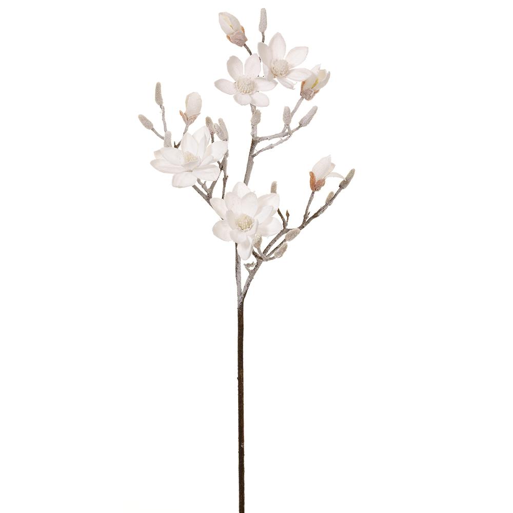 45" Snowed Magnolia Spray