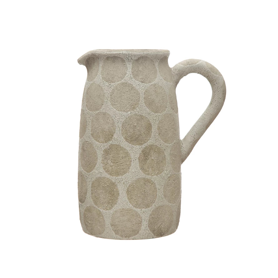 Pitcher with Wax Relief Dots
