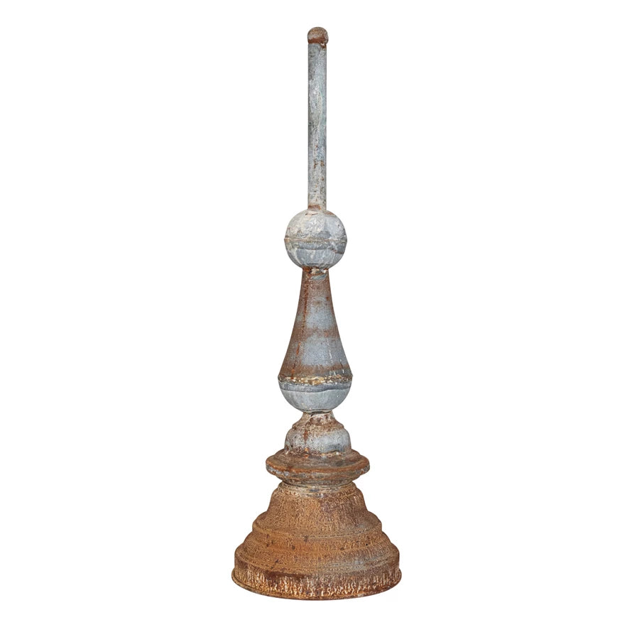 29" Distressed Zinc Metal Finial