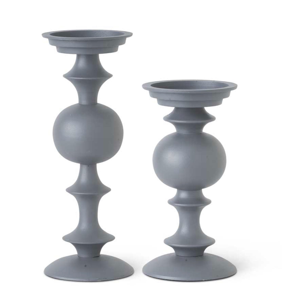 Matte Metal Gray Candleholder